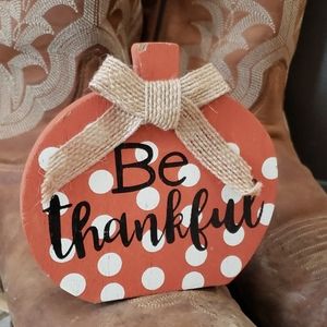 Be thankful fall pumpkin picture holder thanks Giving decor